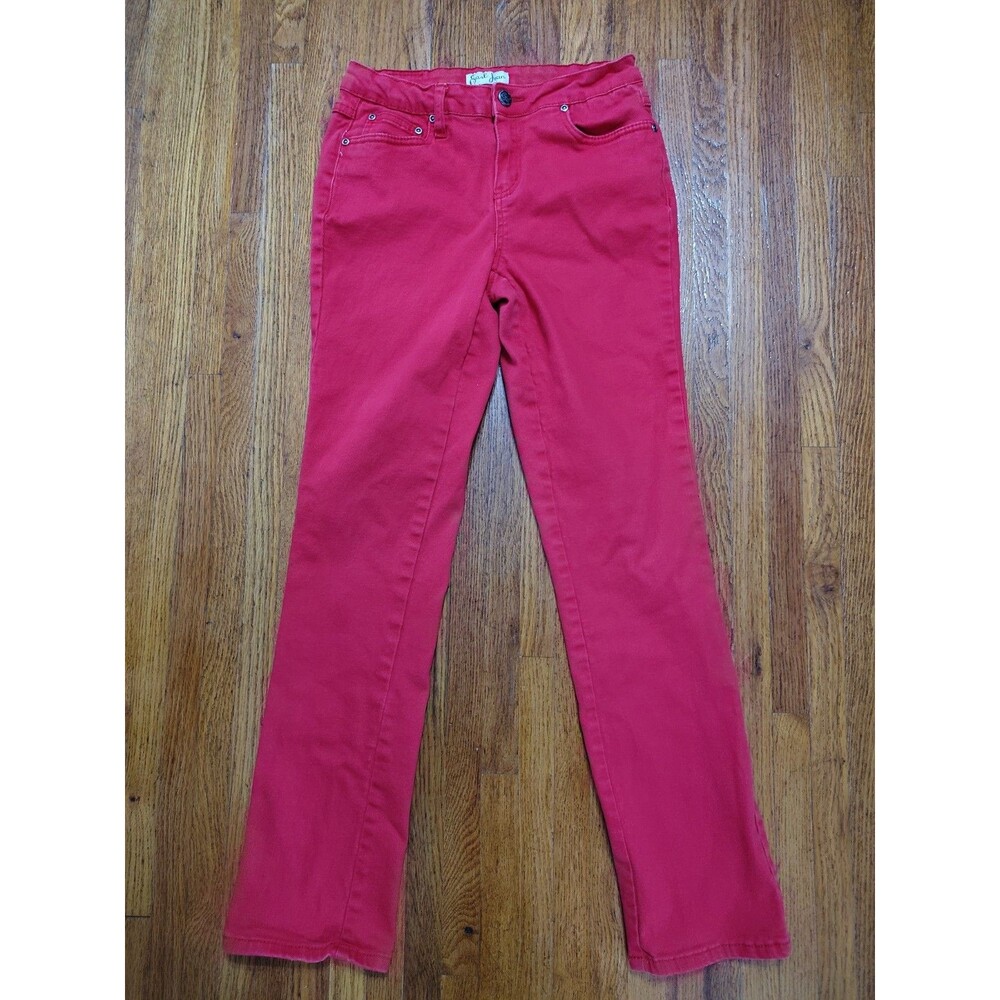 Earl Jean Women’s Red Denim Jeans Solid Cotton/Spandex Regular Size 6